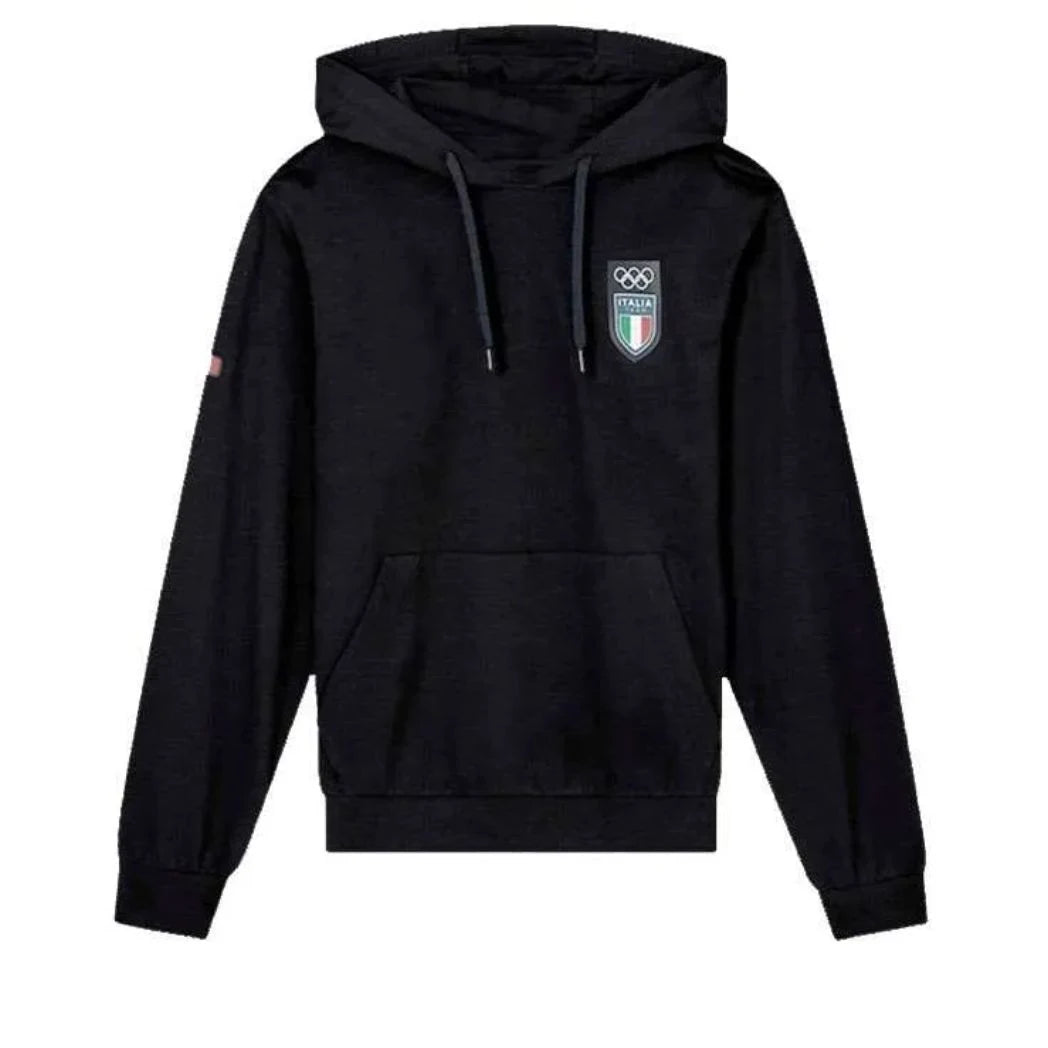 Unisex Black Pullover Hoodie with Ribbed Cuffs