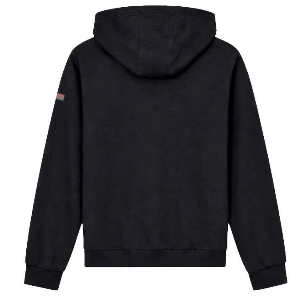 Unisex Black Pullover Hoodie with Ribbed Cuffs