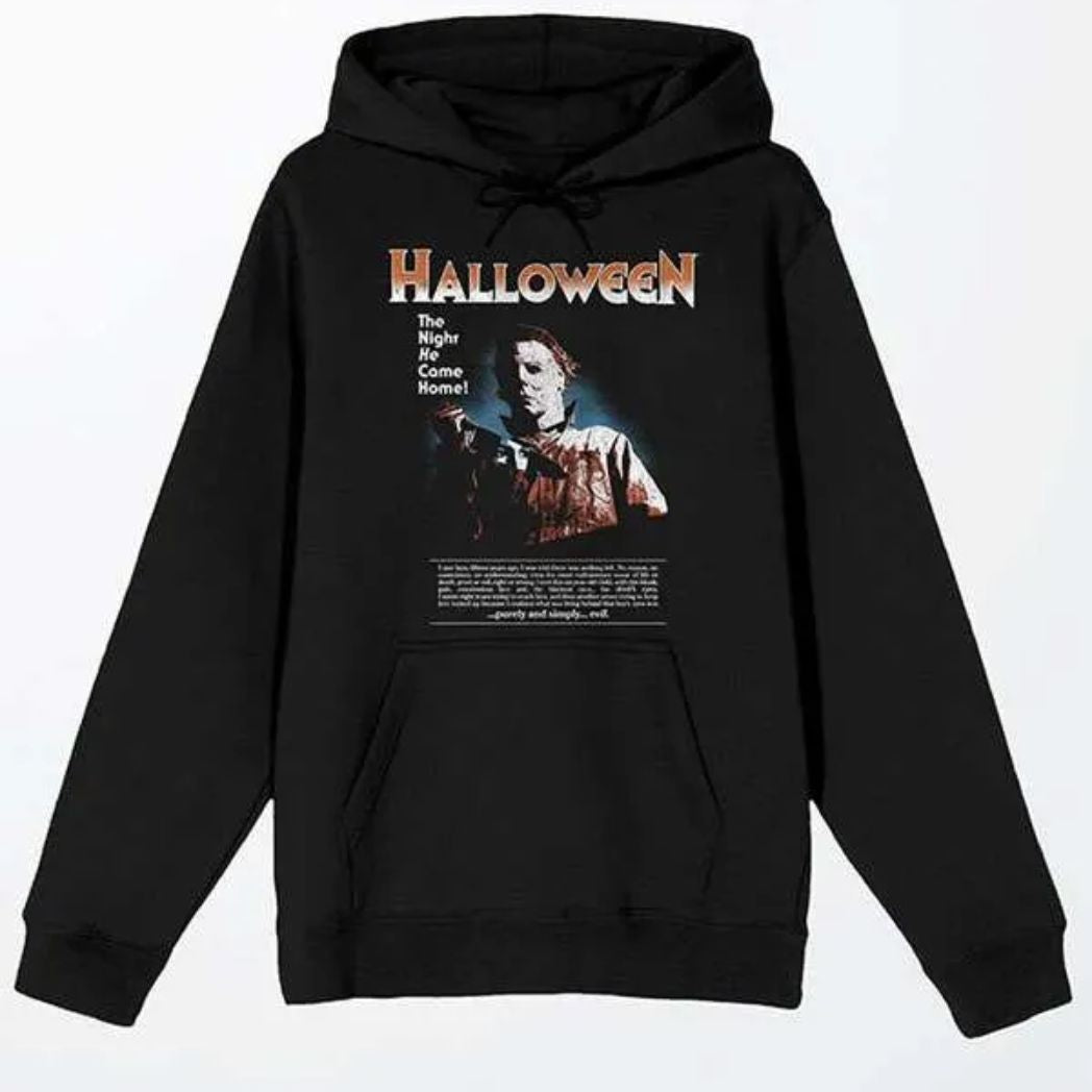 Unisex Black Pullover Hooded Fleece Jacket