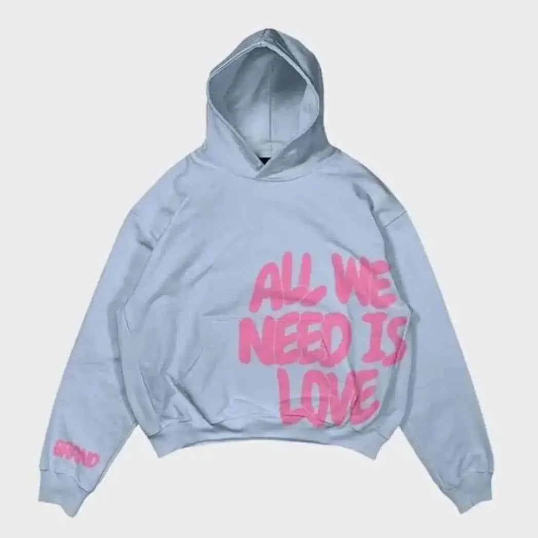 Unisex Blue Fleece Pullover Hoodie