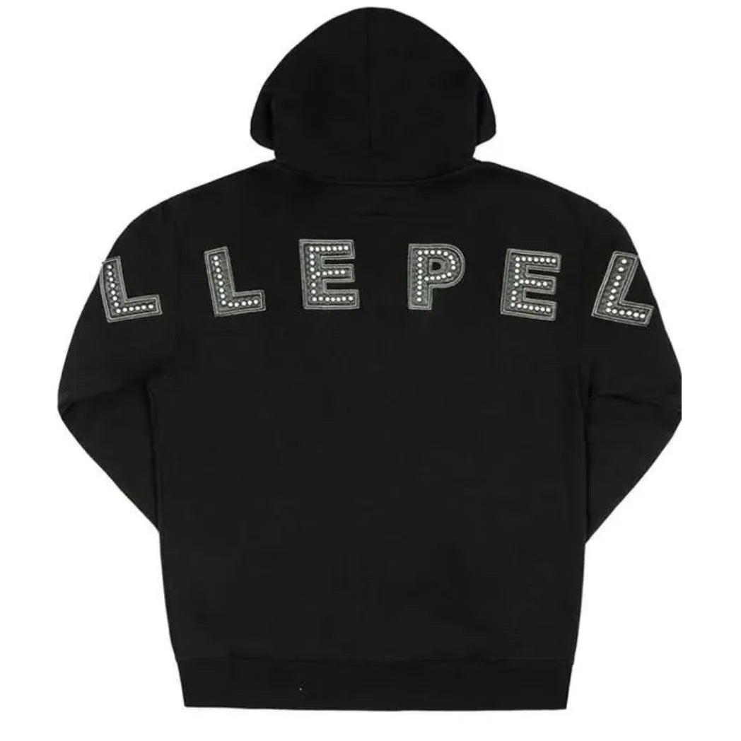 Unisex Fleece Black Zip-Up Hoodie with Hooded Collar