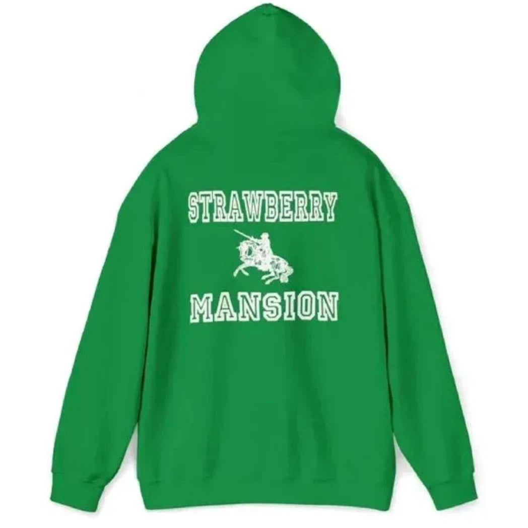 Unisex Green Color Fleece Pullover Hoodie