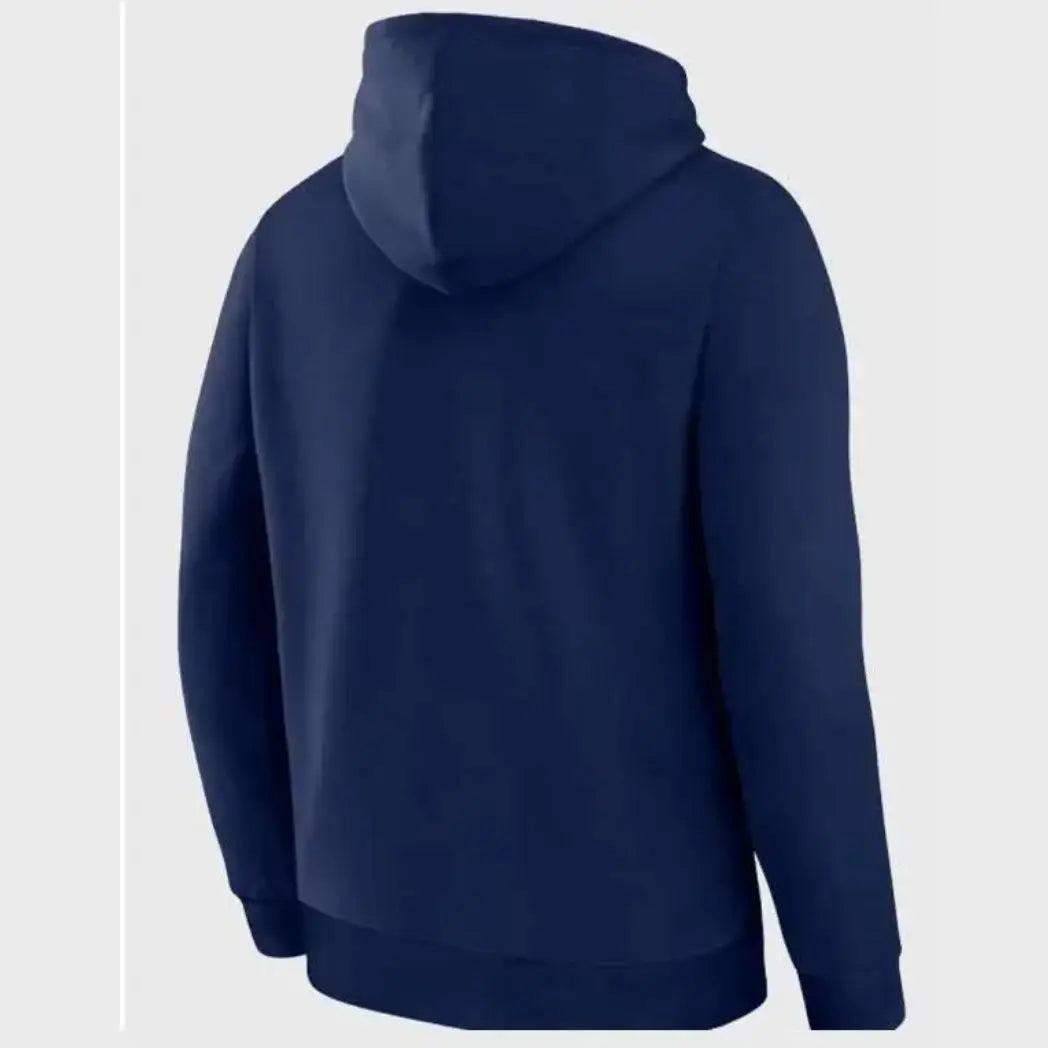 Unisex Navy Blue Fleece Pullover Hoodie