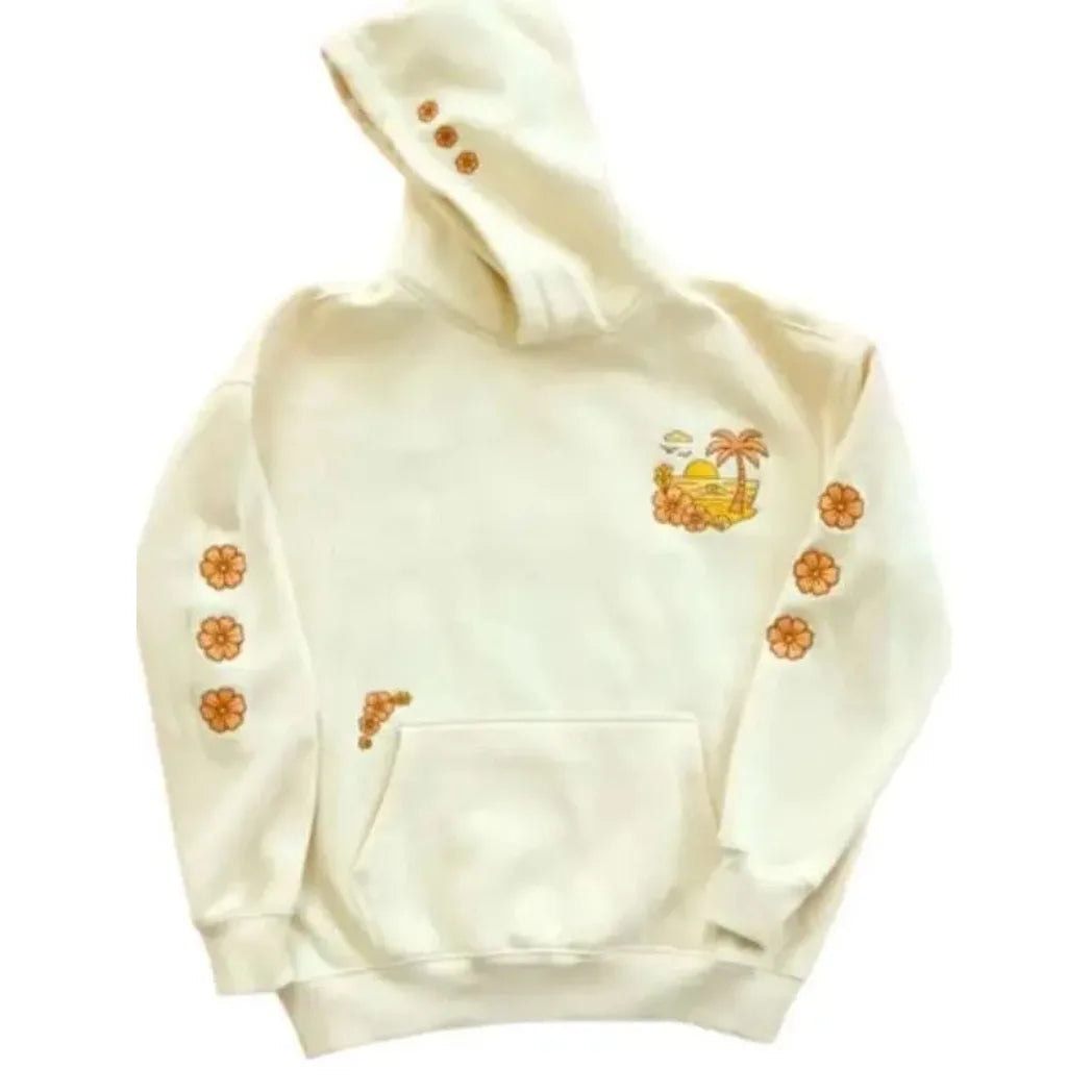 Unisex Off White Fleece Pullover Hoodie for Everyday Wear