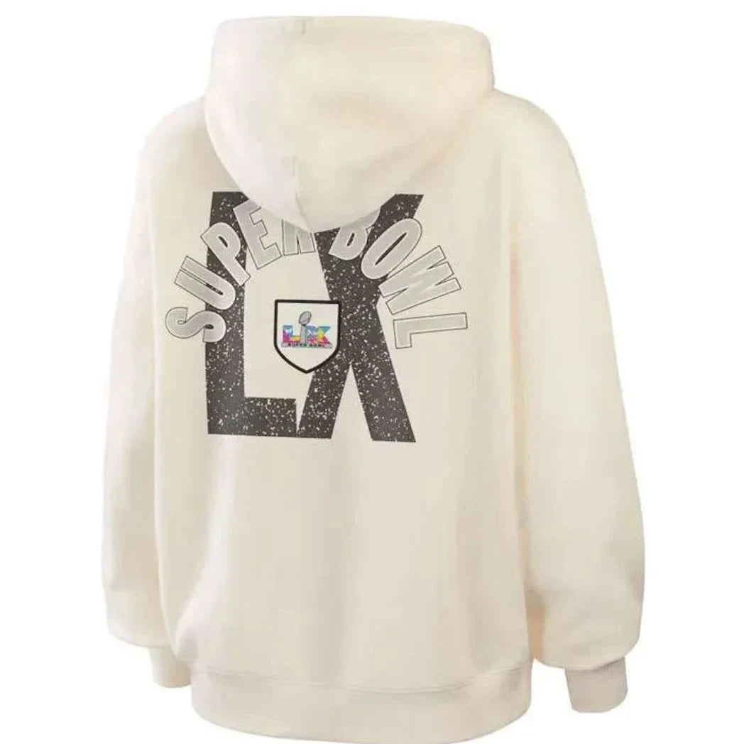 Unisex Off White Zip-Up Fleece Hoodie