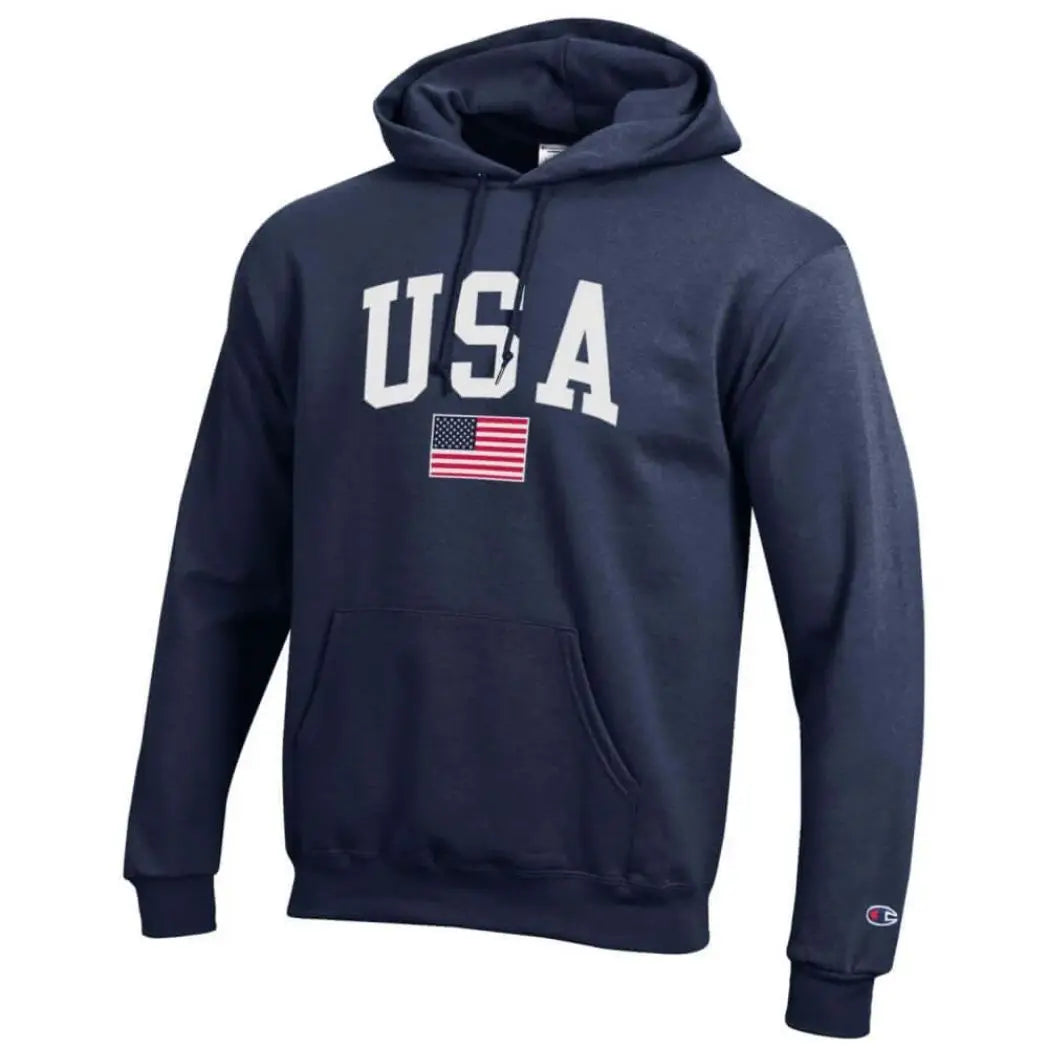 Unisex USA Flag Eco Fleece Pullover Hoodie