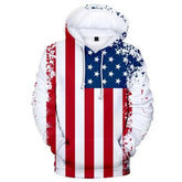 Unisex USA Flag Pullover Fleece Hoodie