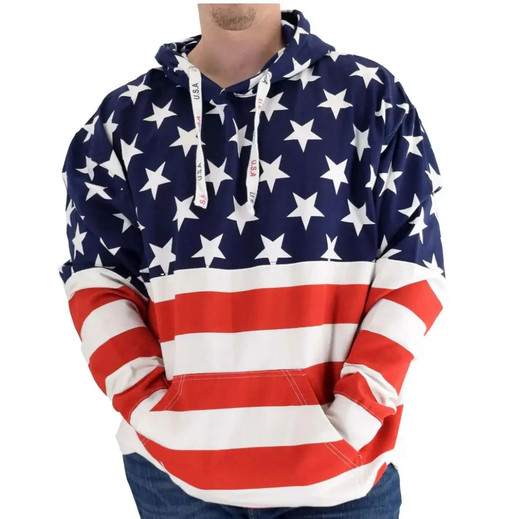 Unisex Vintage American Flag Stars & Stripes Hoodie