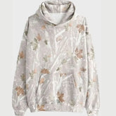 Unisex White Camo Fleece Pullover Hoodie