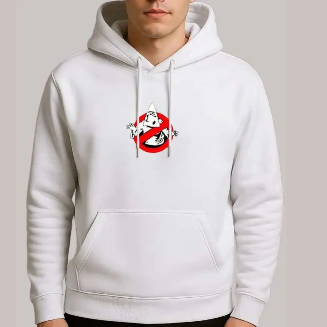Unisex White Fleece Pullover Hoodie