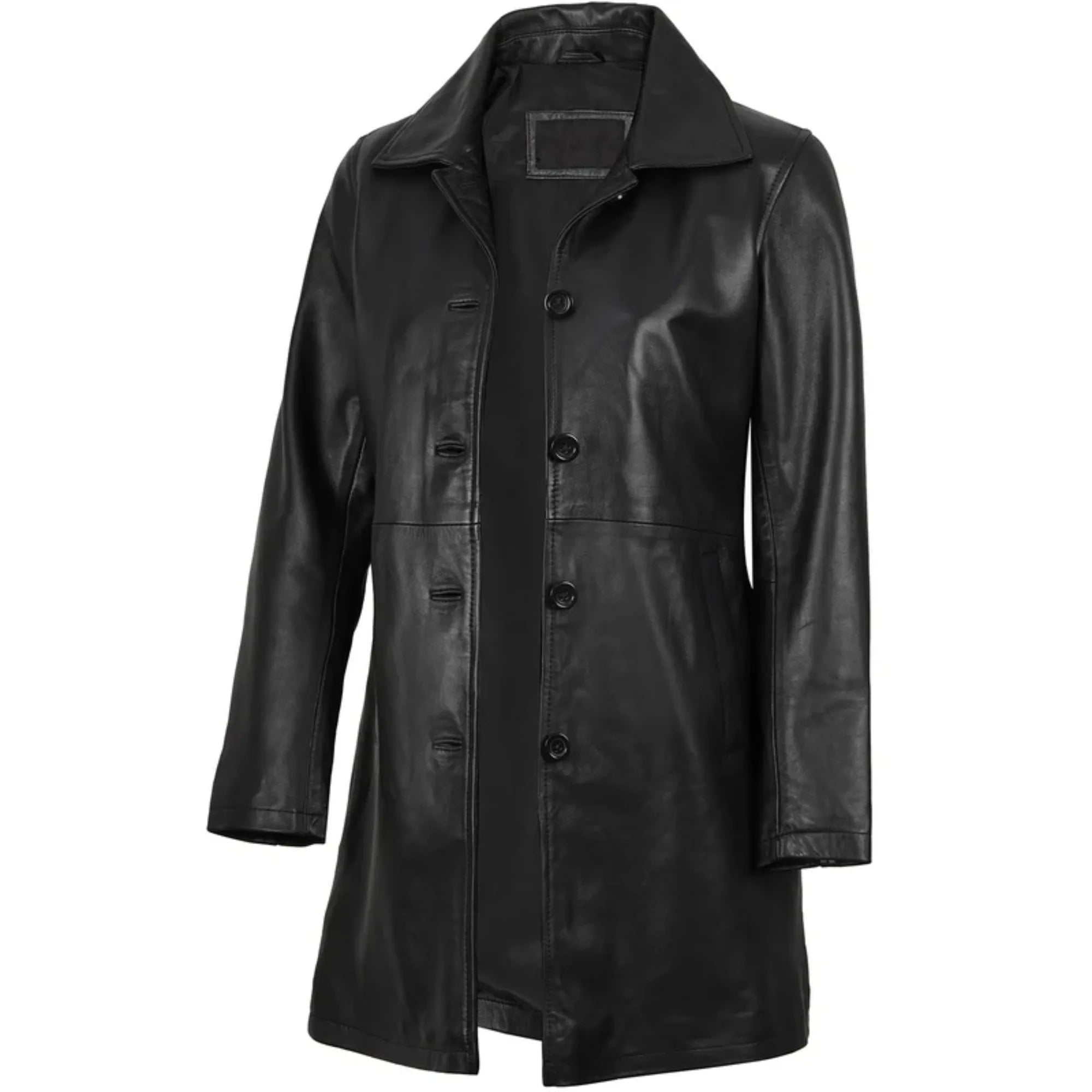 Winchester Women's Black Leather 3/4 Length Car Coat