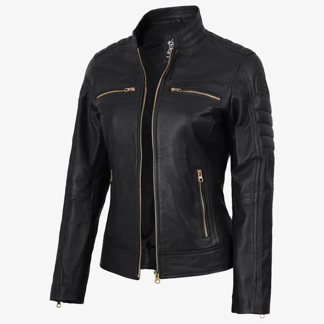 Women's Black Leather Real Lambskin Leather Jacket