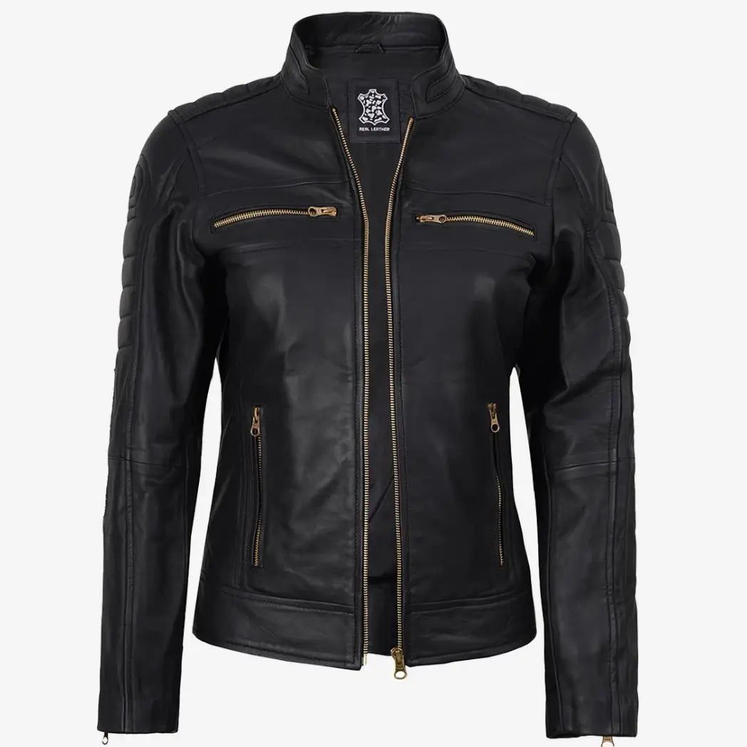 Women's Black Leather Real Lambskin Leather Jacket