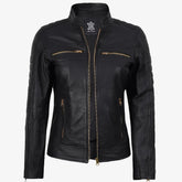 Women's Black Leather Real Lambskin Leather Jacket