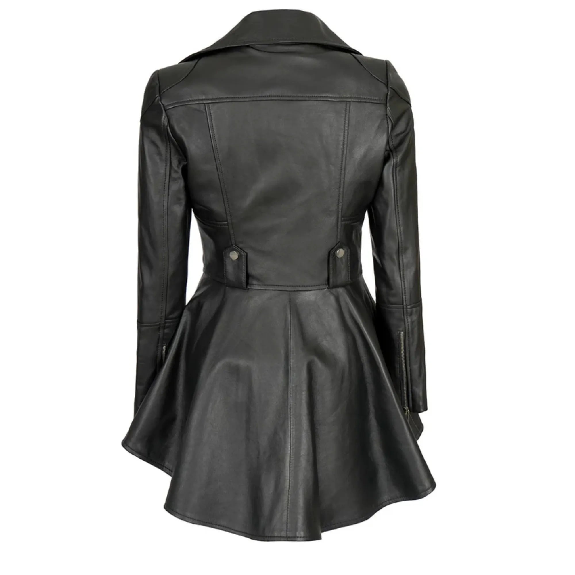 Gonzalez Women's Black Peplum Leather Jacket