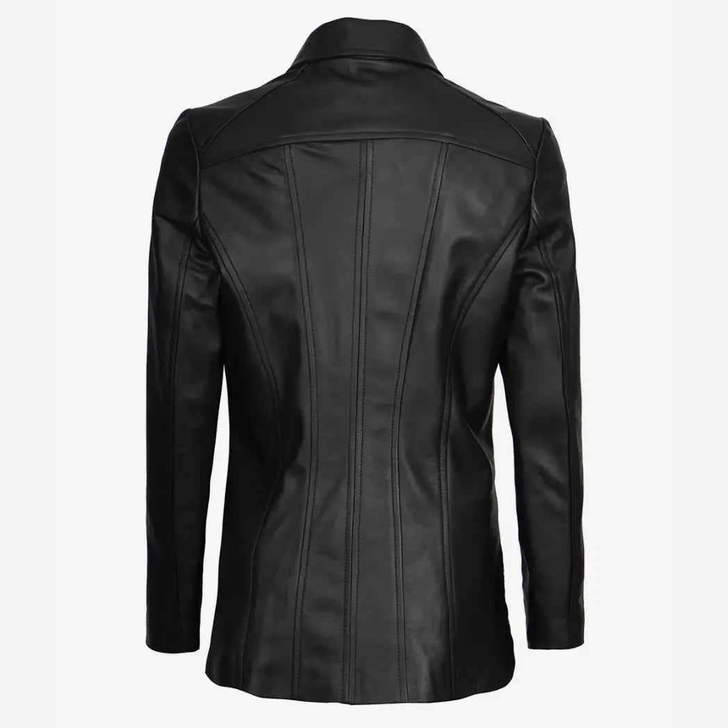 Women's Black Real Lambskin Leather Car Coat