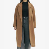 Women's Camel Oversized Drop Shoulder Wool Coat