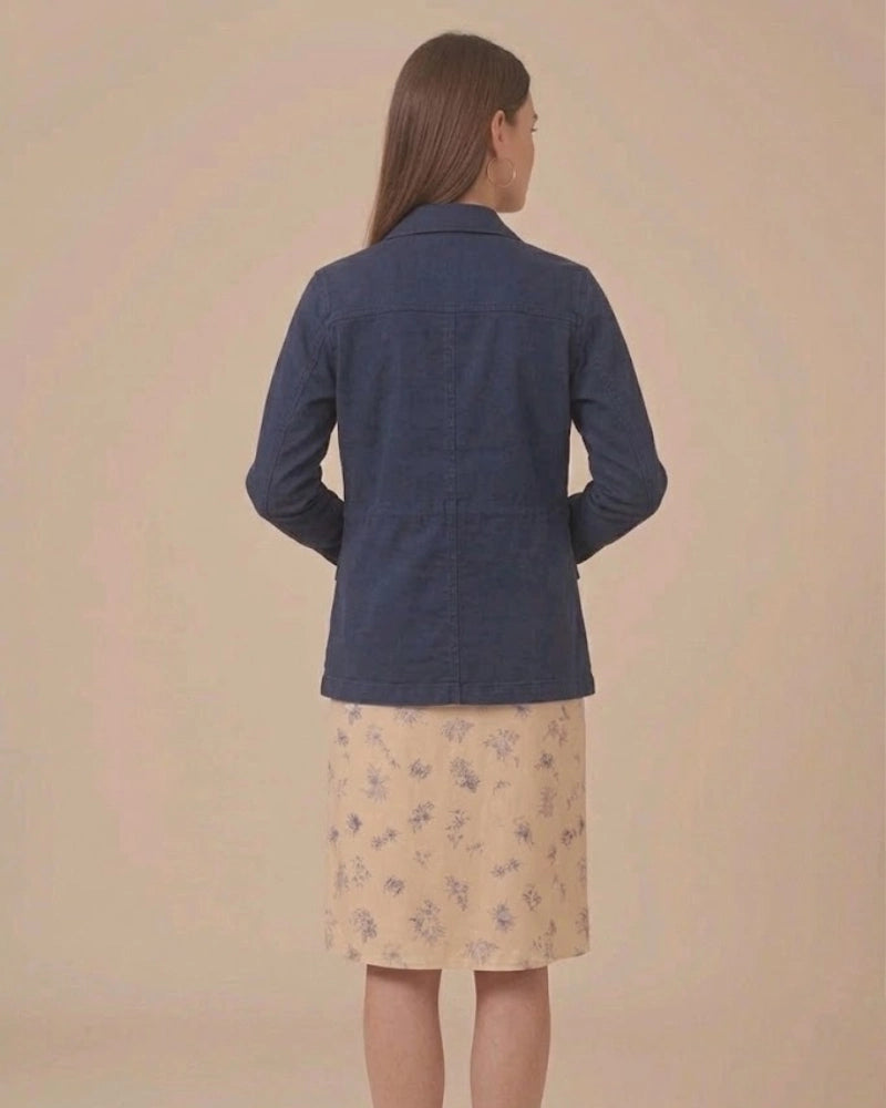 Women's Classic Navy Safari Cotton Jacket