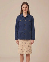 Women's Classic Navy Safari Cotton Jacket