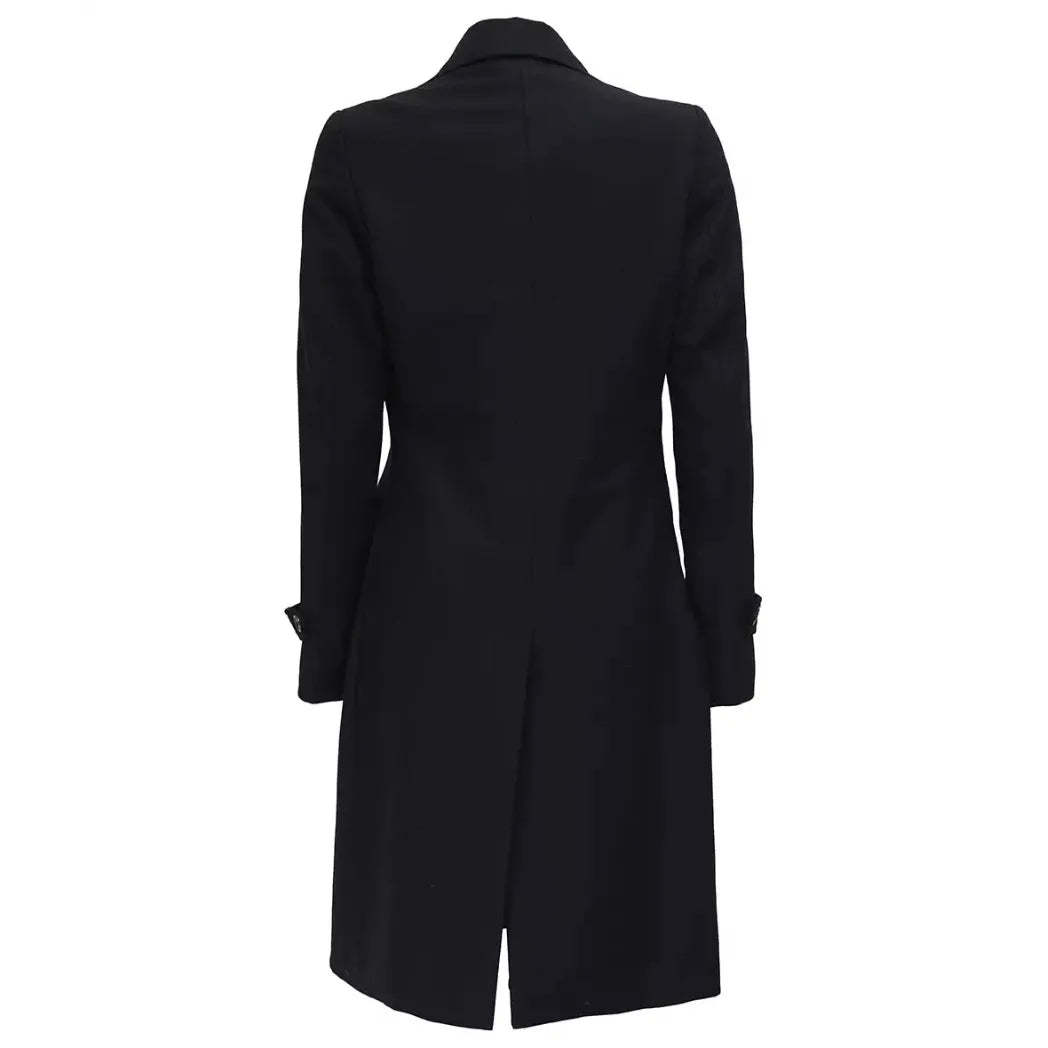Women’s Double-Breasted Black Wool Coat