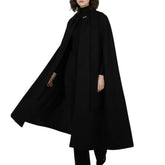 Women's Long Black Wool Cape Coat