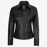 Women's Real Black Harrington Lambskin Leather Jacket