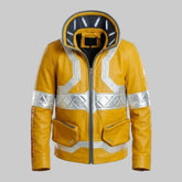 Yellow Sheepskin Anime Series Leather Jacket For Men