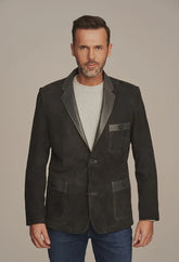 Ziven - Men's Black Suede Leather Blazer