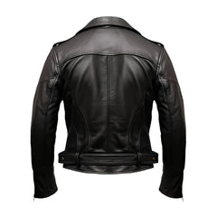 Men Black Motorcycle Leather Biker Jacket