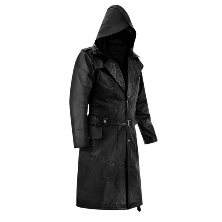 Assassins Creed Jacob Frye Black Leather Trench Coat
