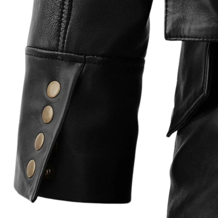 Assassins Creed Jacob Frye Black Leather Trench Coat