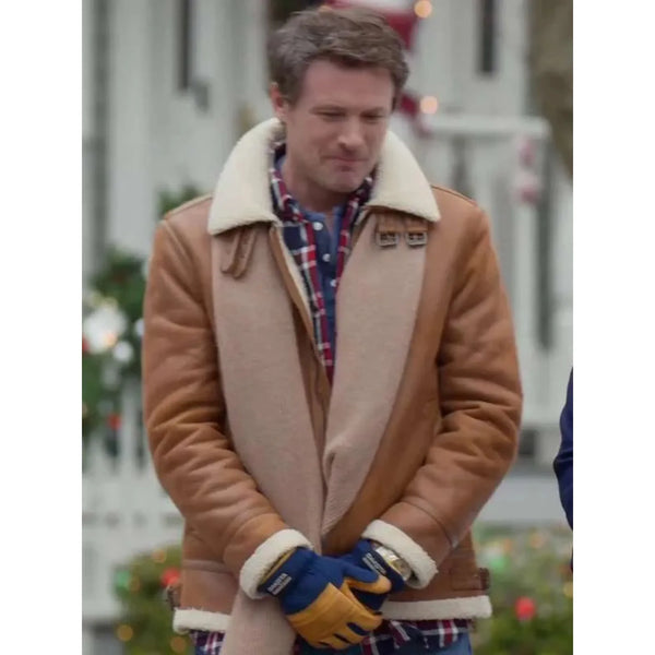 Believe in Christmas John Reardon Brown Leather Jacket