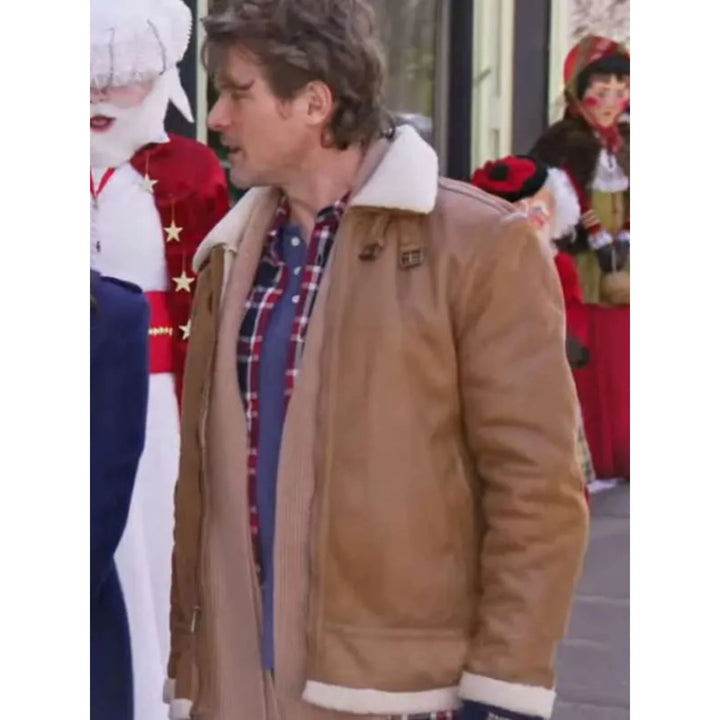 Believe in Christmas John Reardon Brown Leather Jacket