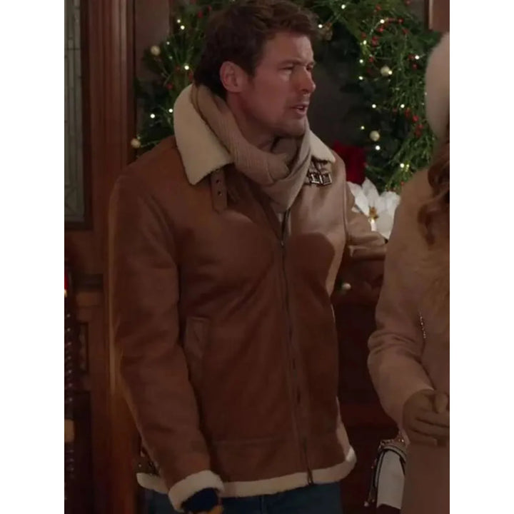 Believe in Christmas John Reardon Brown Leather Jacket