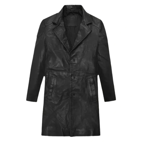 Billy Butcher The Boys black leather long coat