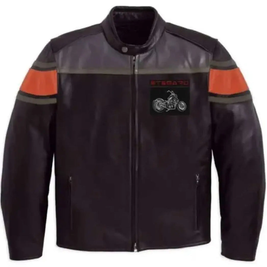 Cafe Racer USA Flag Lambskin Leather Jacket