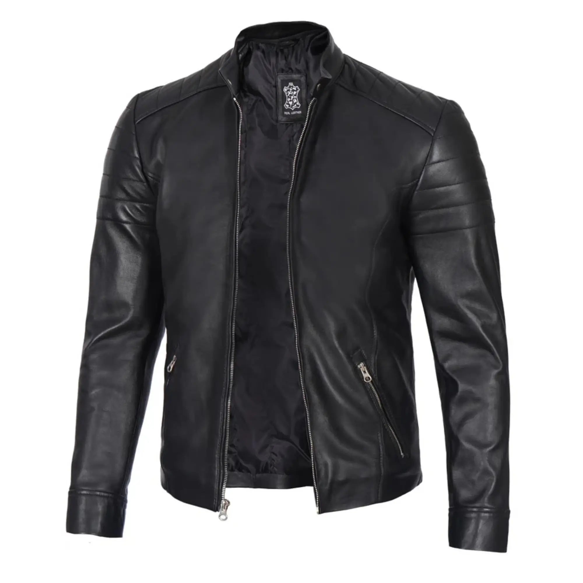 Carrie Men's Black Cafe Racer Style Leather Jacket
