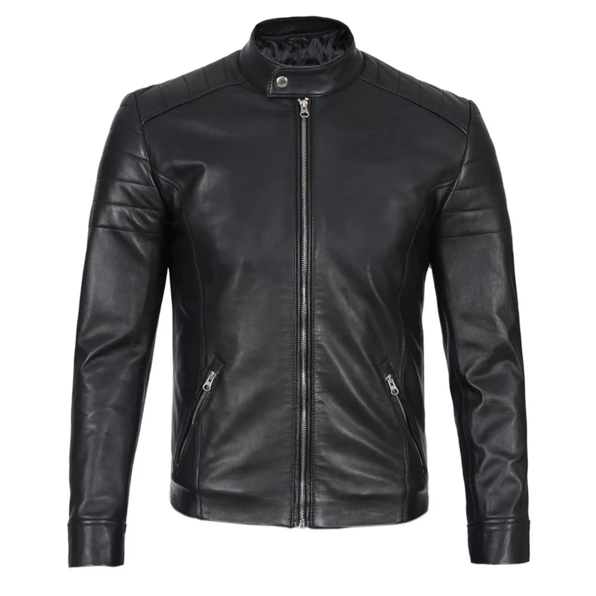 Carrie Men's Black Cafe Racer Style Leather Jacket