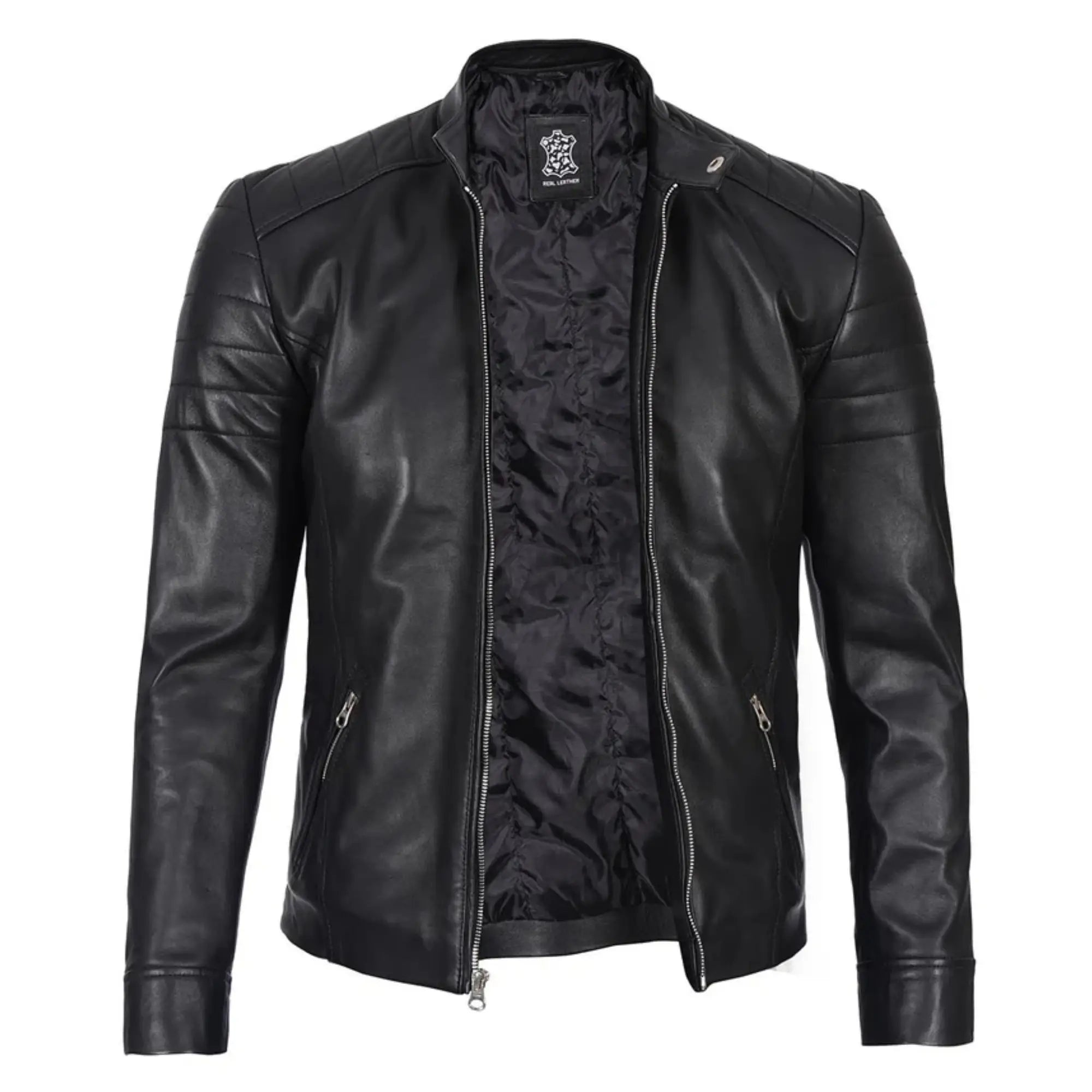 Carrie Men's Black Cafe Racer Style Leather Jacket