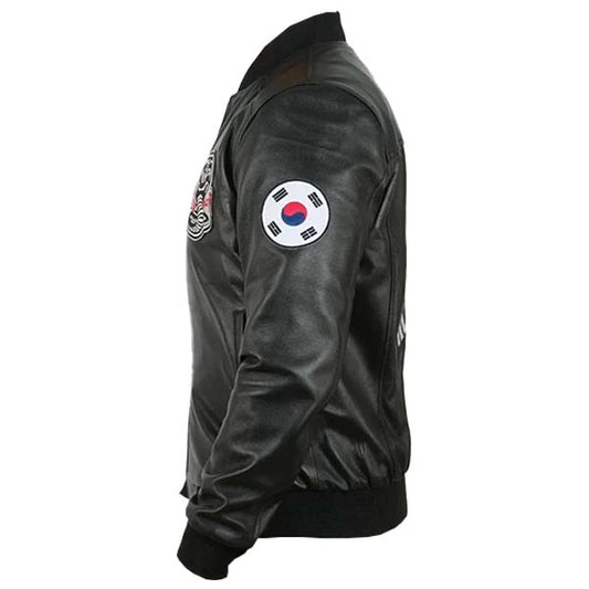 Cobra Kai S6 John Kreese Black Bomber Leather Jacket