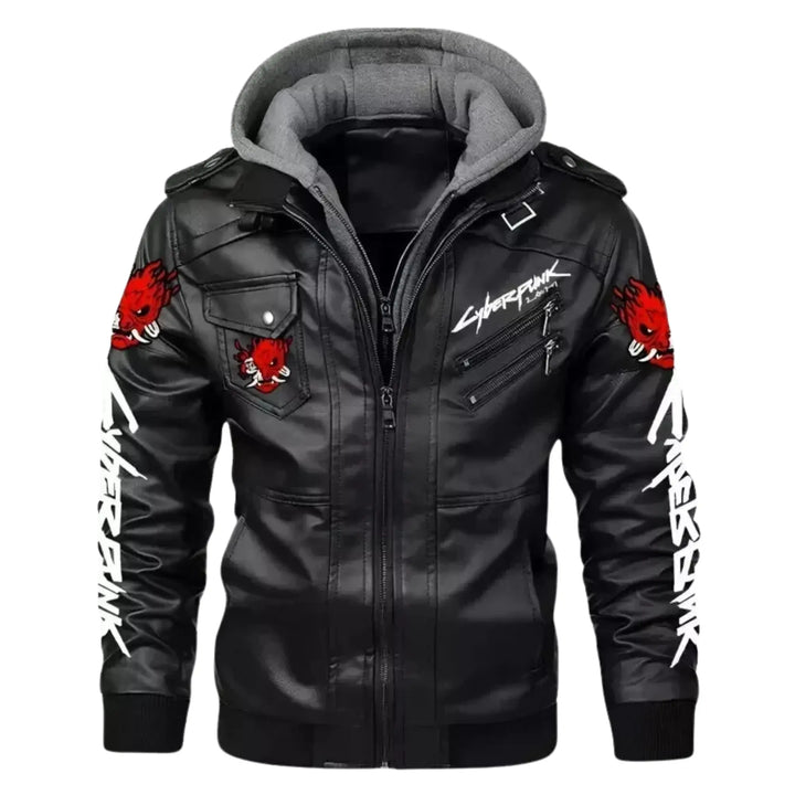 Cyberpunk 2077 Samurai Hooded Leather Jacket