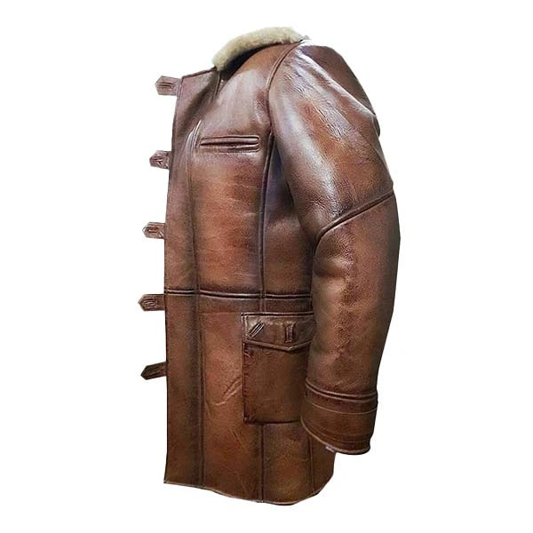 Dark Knight Rises Bane Tom Hardy Shearling Coat