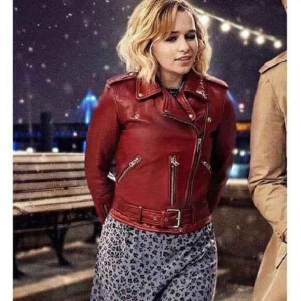 Emilia Clarke Last Christmas Kate Leather Jacket
