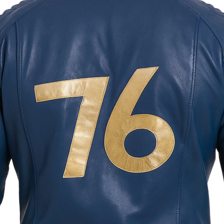 Men Fallout Blue Vault Dweller Leather Jacket
