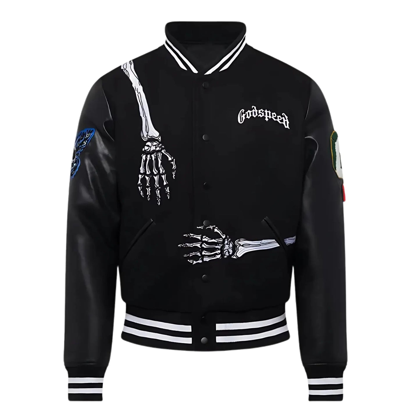 Godspeed Skull Rod Black Bomber Halloween Leather Jacket