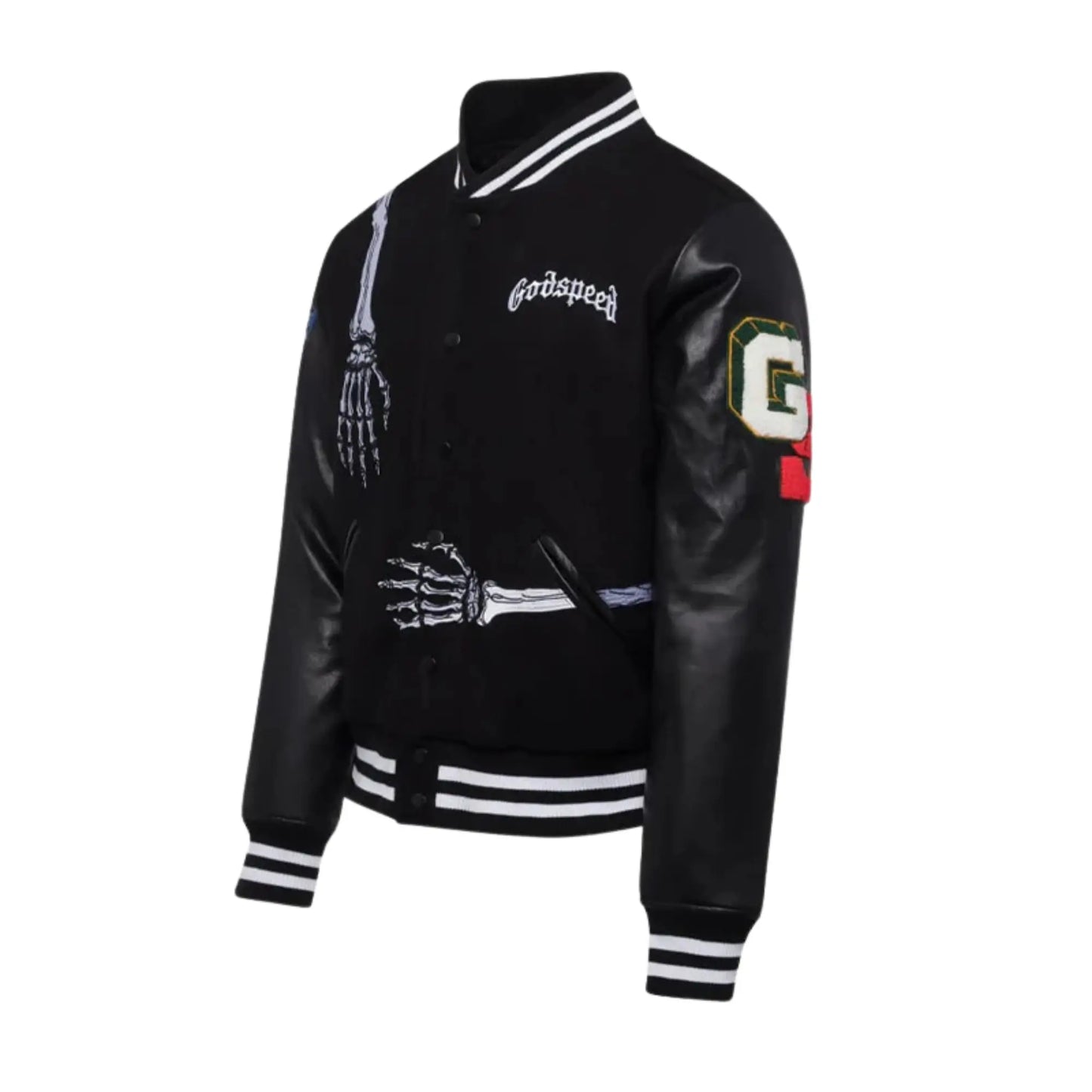 Godspeed Skull Rod Black Bomber Halloween Leather Jacket