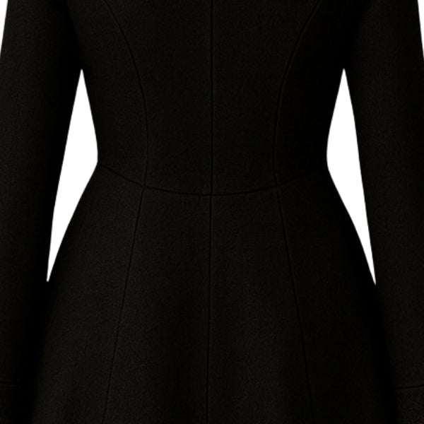 Gothic Long Black Hooded Coat – Button Down A-Line Maxi Overcoat for Women