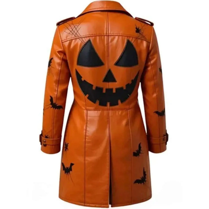 Spooky Halloween Special Leather Trench Coat