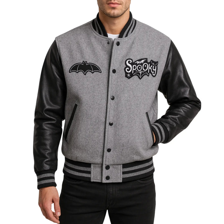 Unwind Leather Spooky Halloween Special Varsity Jacket