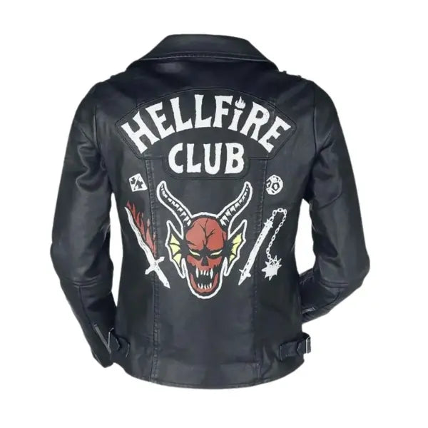 Hellfire Club Unisex Black Leather Jacket